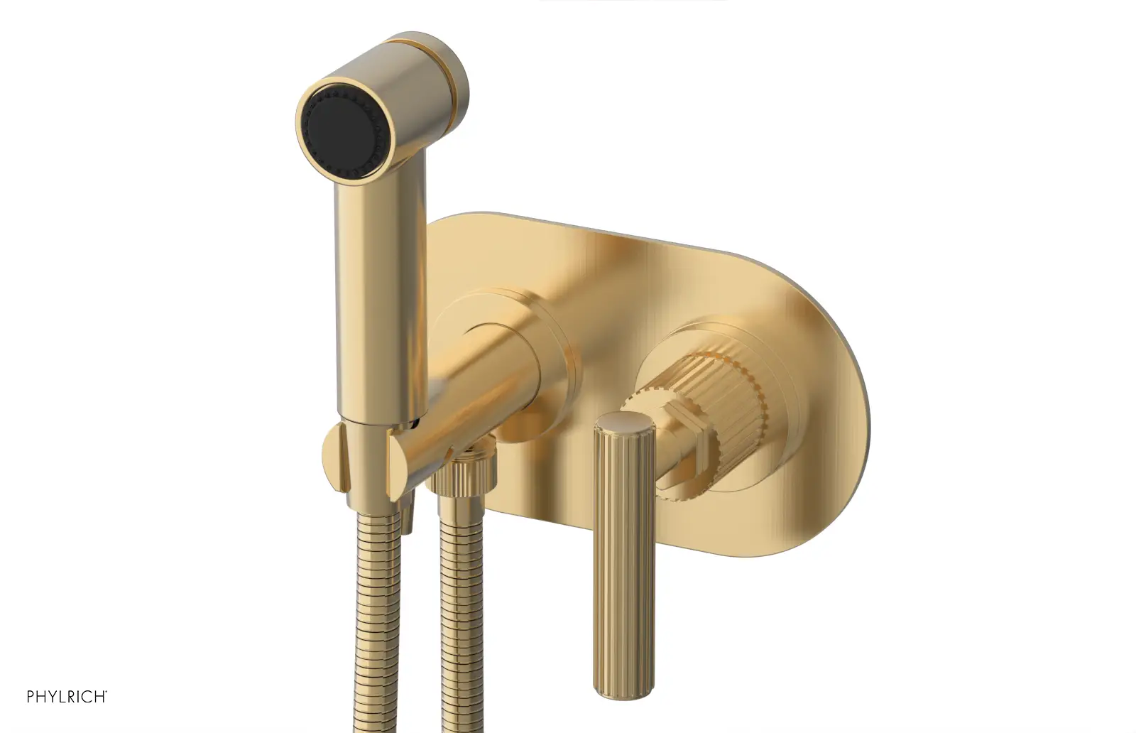 Phylrich Dustrie Grooved Wall Mounted Bidet Set with Lever Handle by Phylrich