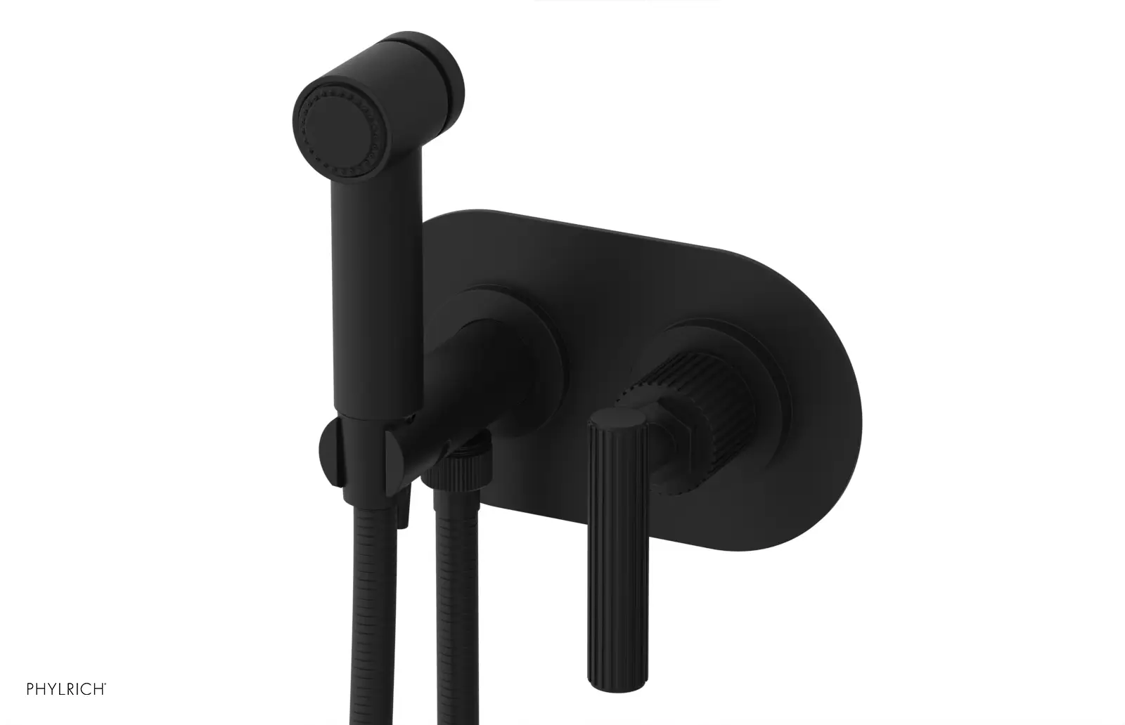 Phylrich Dustrie Grooved Wall Mounted Bidet Set with Lever Handle by Phylrich