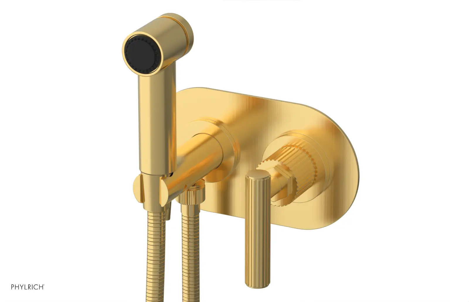 Phylrich Dustrie Grooved Wall Mounted Bidet Set with Lever Handle by Phylrich