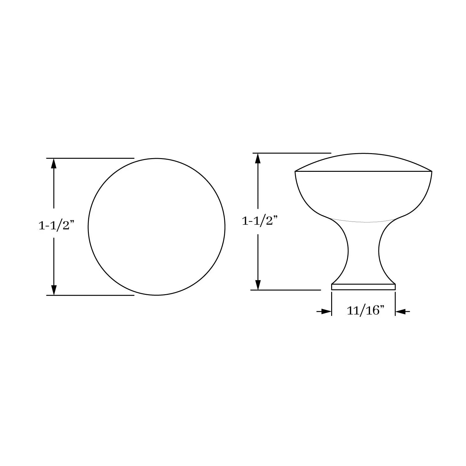 knob dimension
