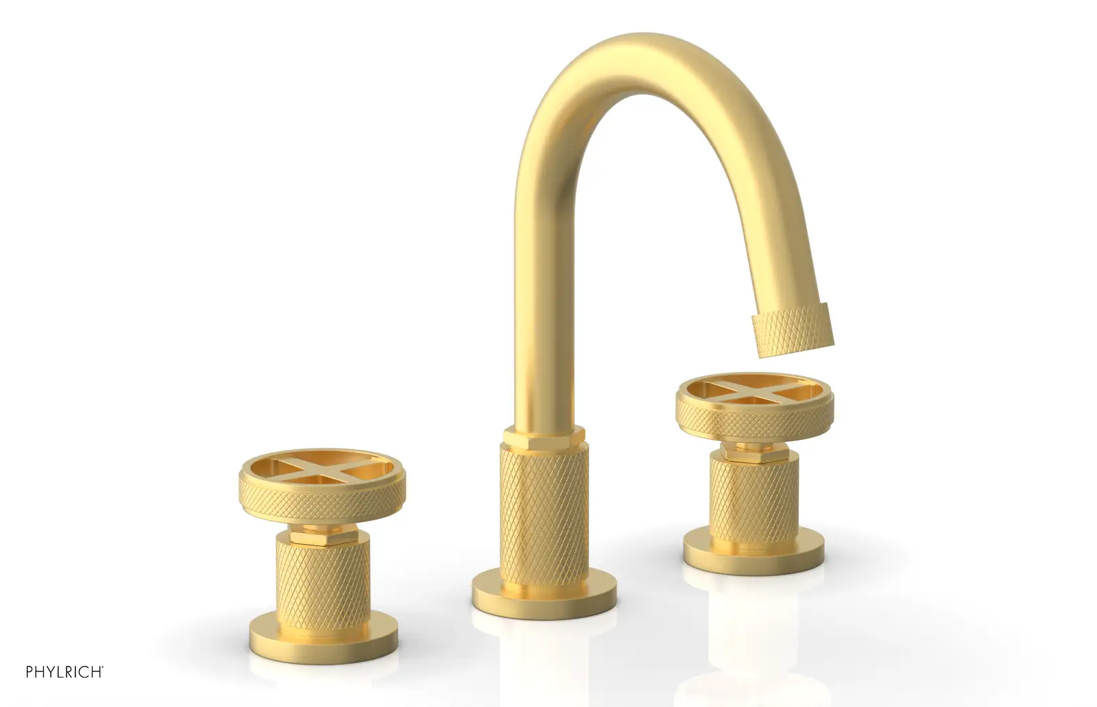 Phylrich Dustrie Knurled Widespread Faucet with Cross Handle by Phylrich