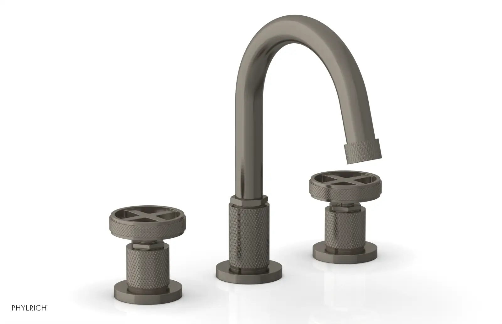 Phylrich Dustrie Knurled Widespread Faucet with Cross Handle by Phylrich