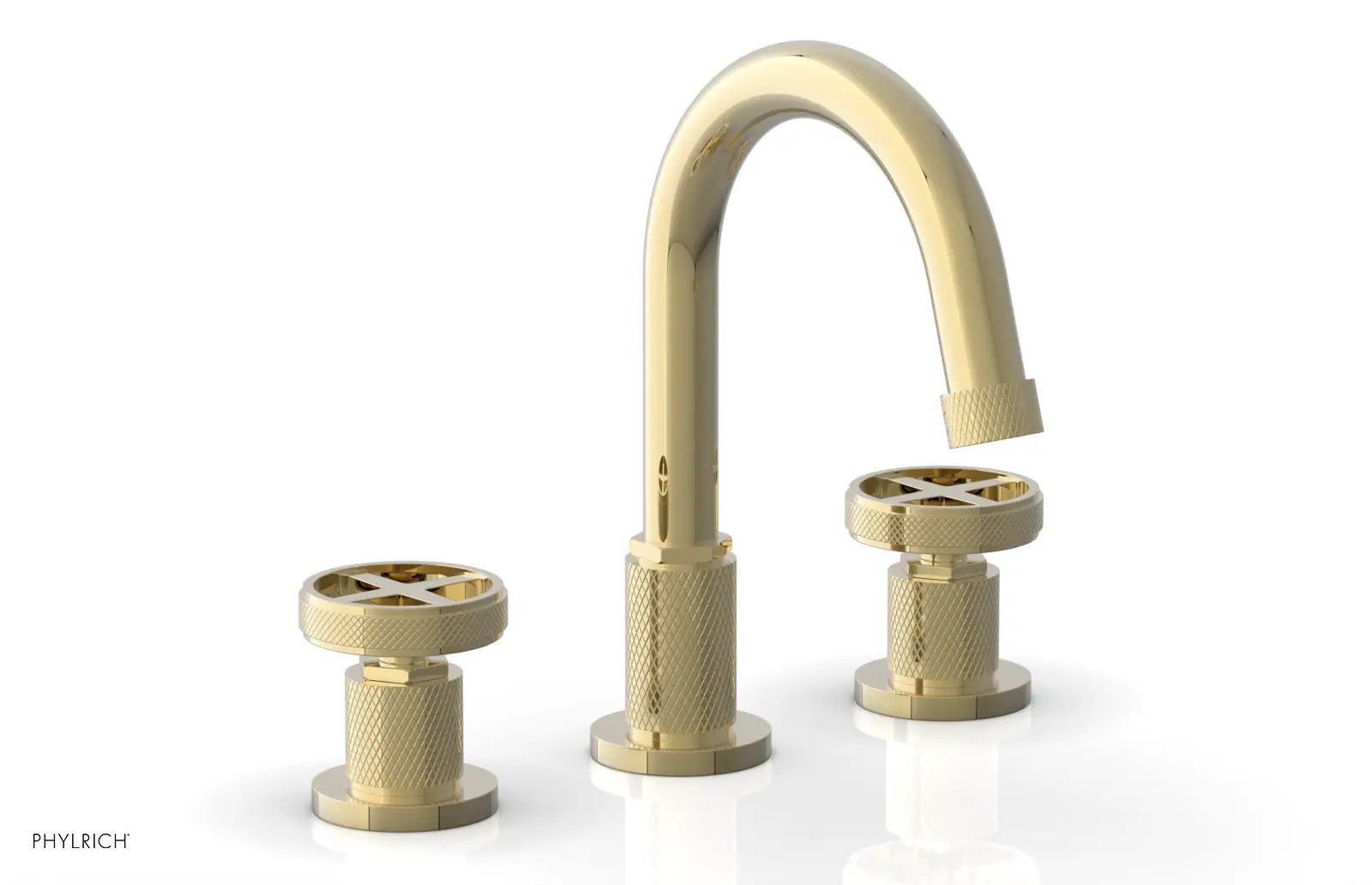 Phylrich Dustrie Knurled Widespread Faucet with Cross Handle by Phylrich