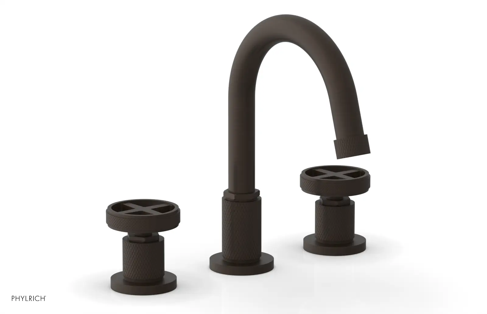 Phylrich Dustrie Knurled Widespread Faucet with Cross Handle by Phylrich