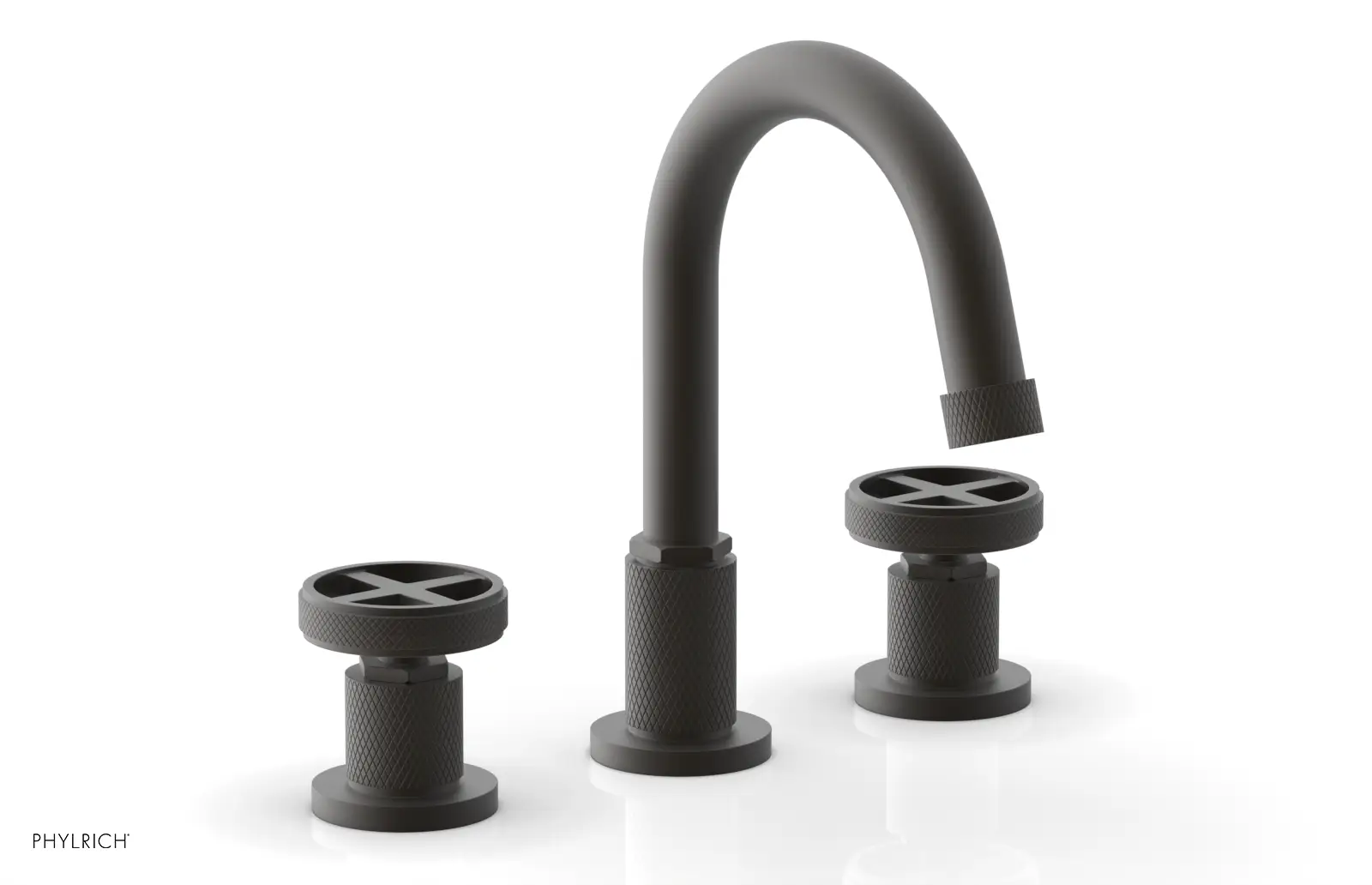 Phylrich Dustrie Knurled Widespread Faucet with Cross Handle by Phylrich