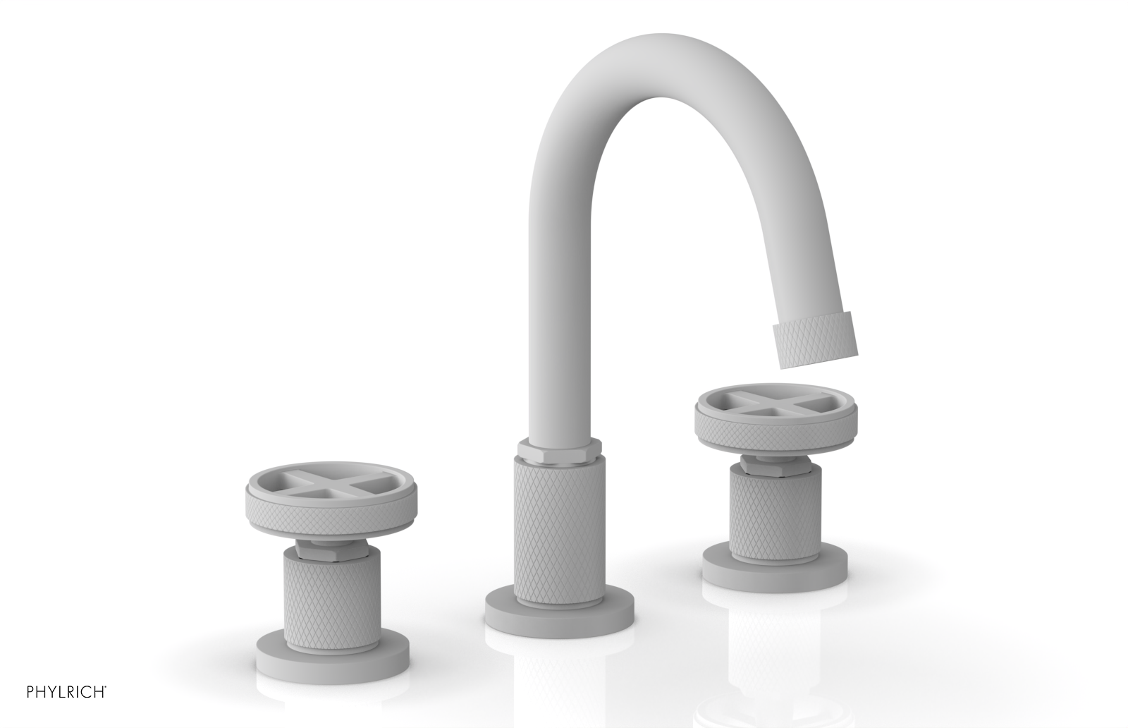 Phylrich Dustrie Knurled Widespread Faucet with Cross Handle