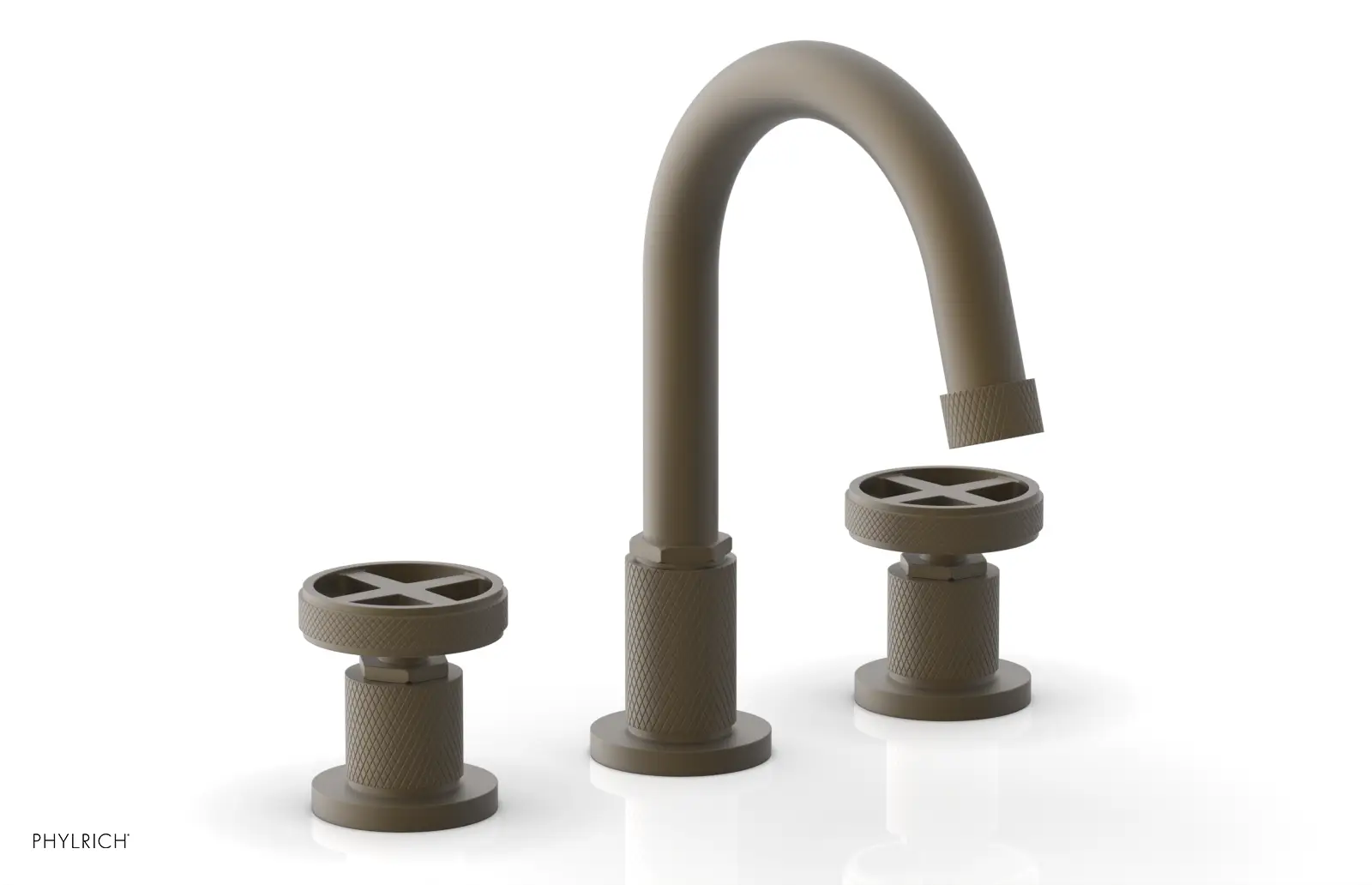 Phylrich Dustrie Knurled Widespread Faucet with Cross Handle by Phylrich