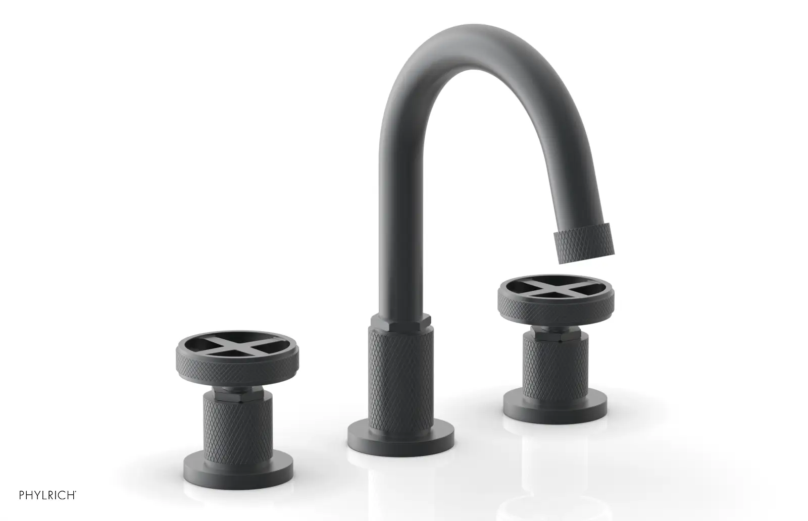Phylrich Dustrie Knurled Widespread Faucet with Cross Handle by Phylrich