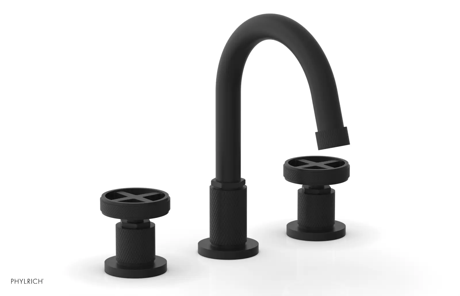Phylrich Dustrie Knurled Widespread Faucet with Cross Handle by Phylrich