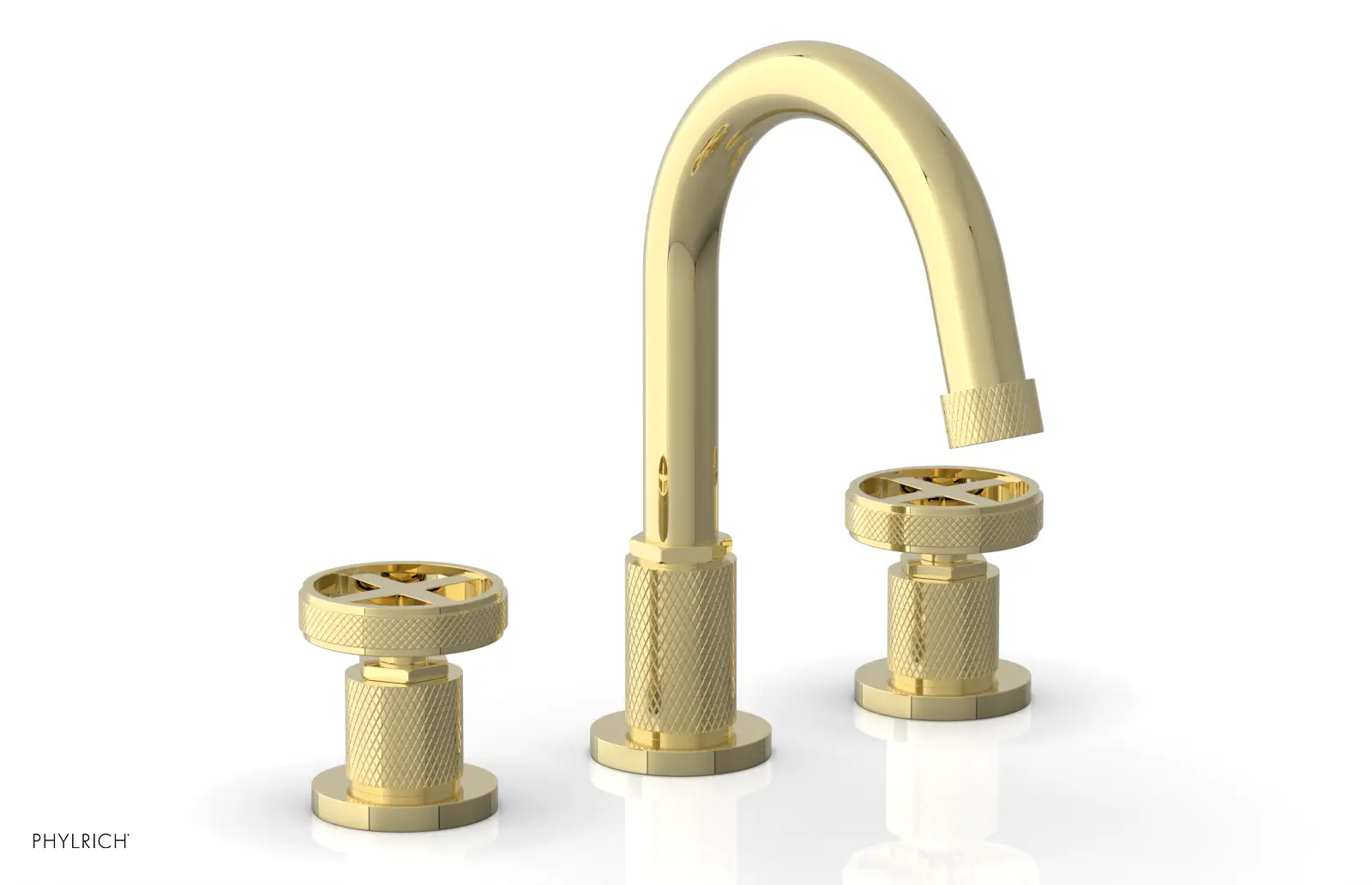 Phylrich Dustrie Knurled Widespread Faucet with Cross Handle by Phylrich