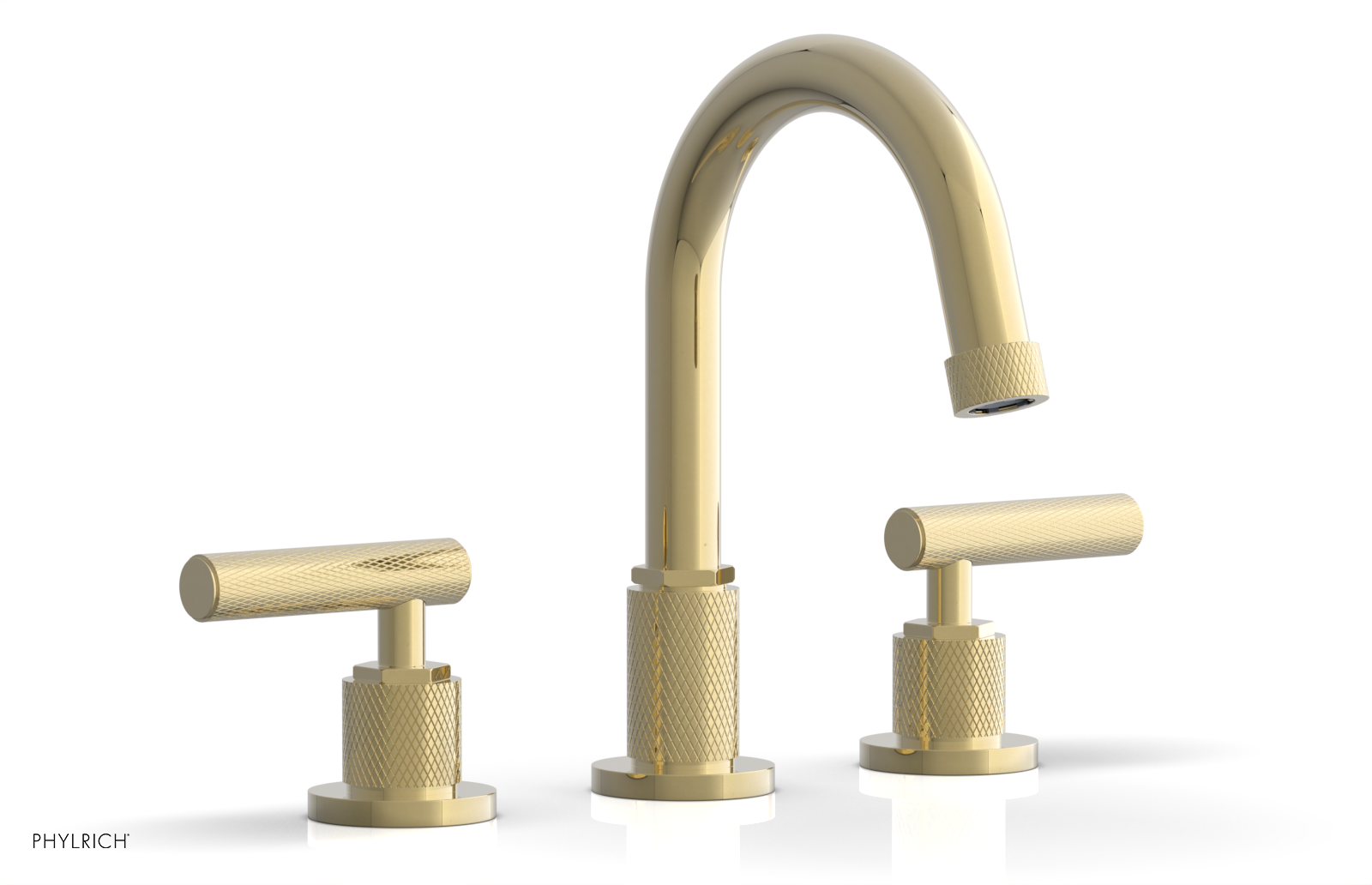 Phylrich Dustrie Knurled Widespread Faucet with Lever Handle