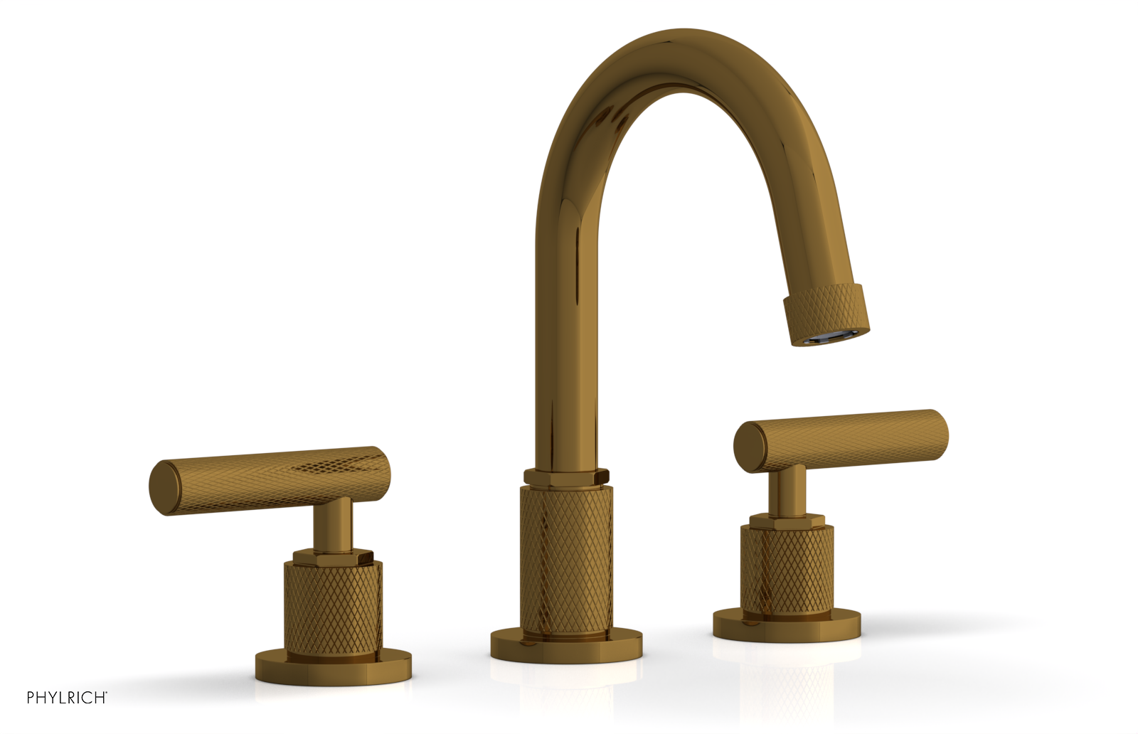 Phylrich Dustrie Knurled Widespread Faucet with Lever Handle