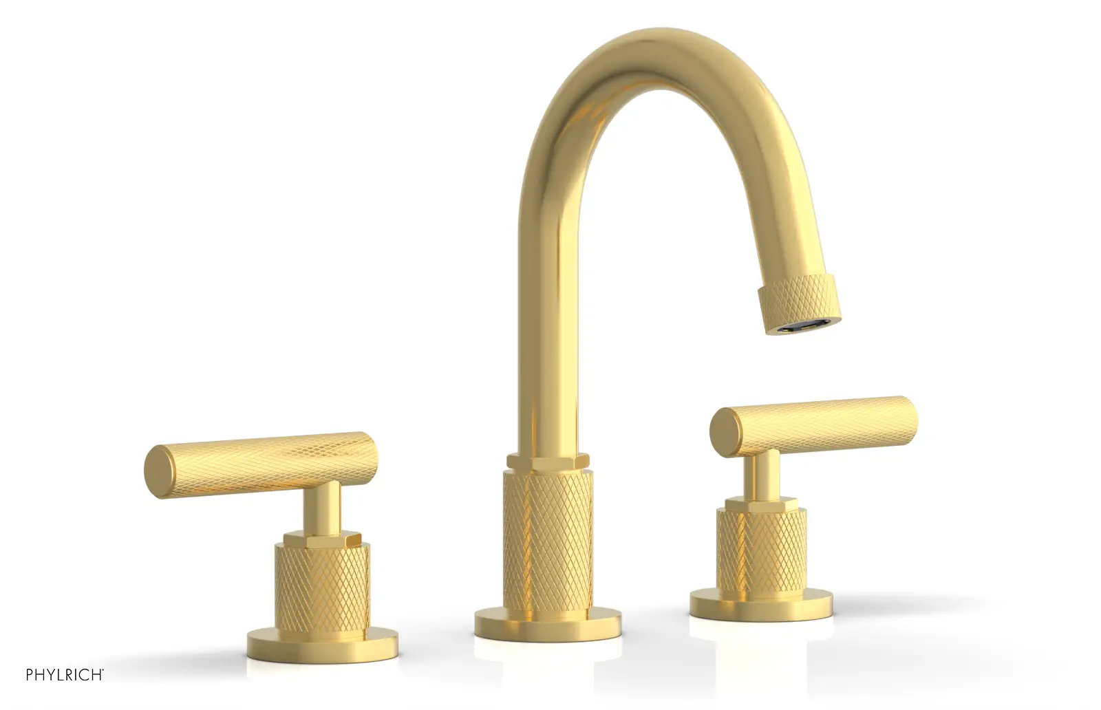 Phylrich Dustrie Knurled Widespread Faucet with Lever Handle by Phylrich