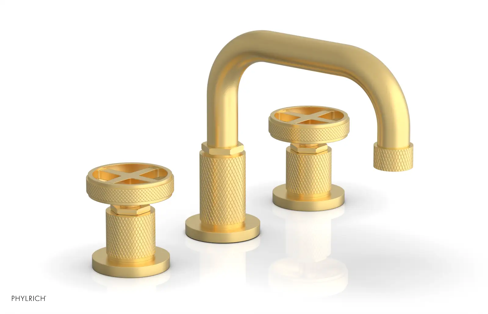 Phylrich Dustrie Knurled Widespread Faucet with Cross Handle by Phylrich