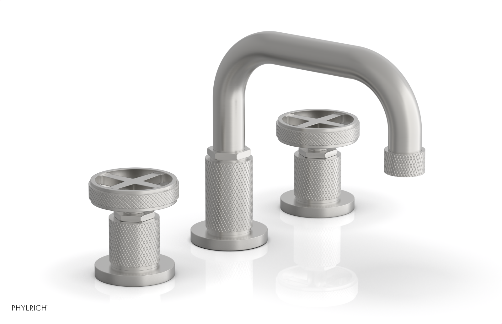 Phylrich Dustrie Knurled Widespread Faucet with Cross Handle