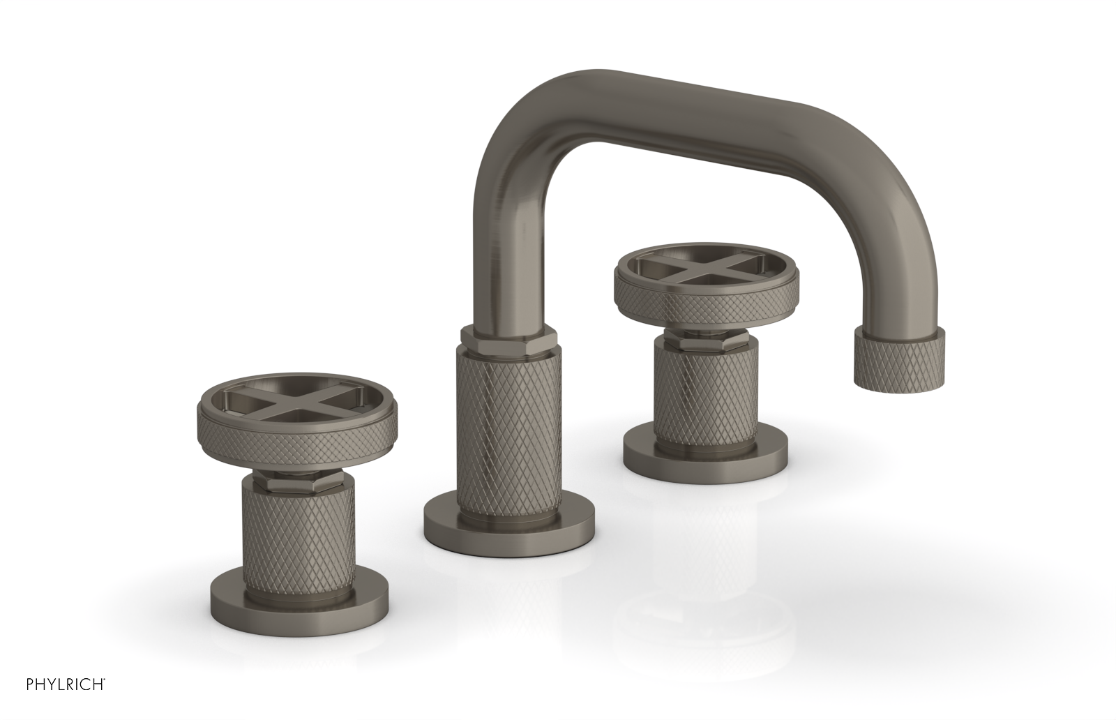 Phylrich Dustrie Knurled Widespread Faucet with Cross Handle