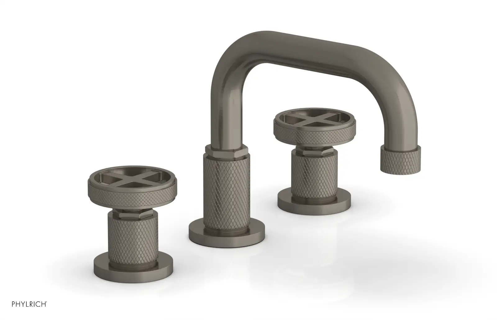 Phylrich Dustrie Knurled Widespread Faucet with Cross Handle by Phylrich