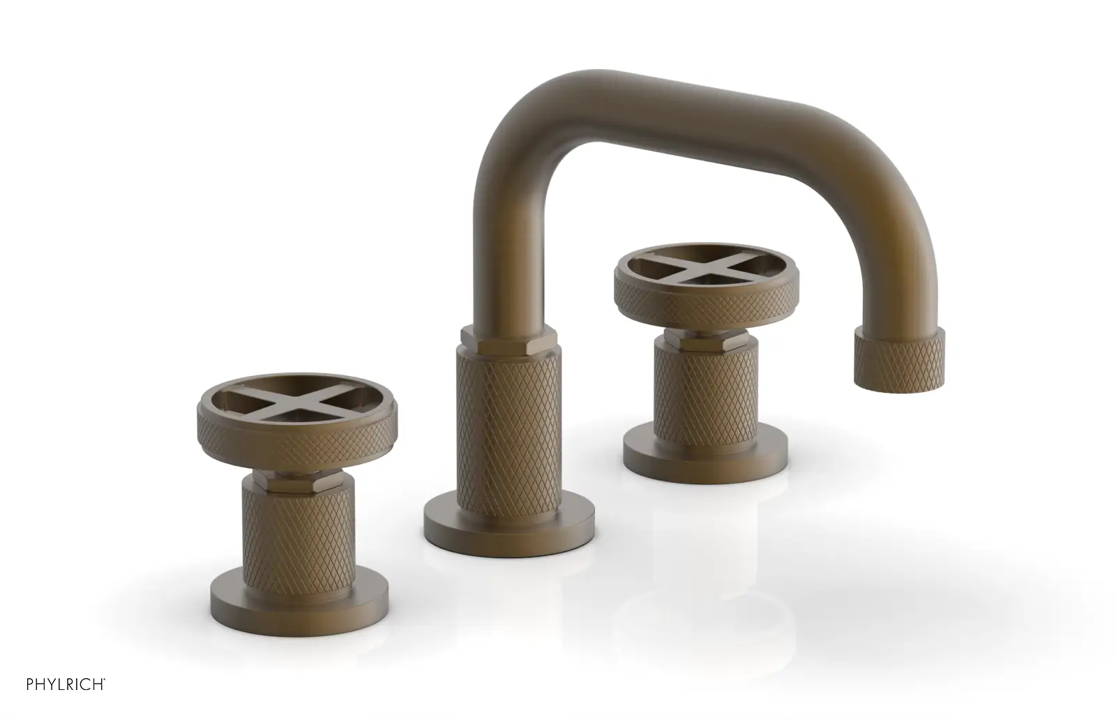 Phylrich Dustrie Knurled Widespread Faucet with Cross Handle by Phylrich
