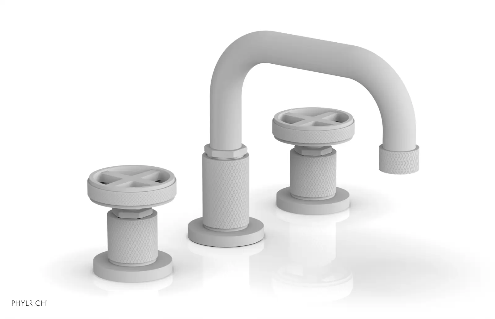 Phylrich Dustrie Knurled Widespread Faucet with Cross Handle by Phylrich
