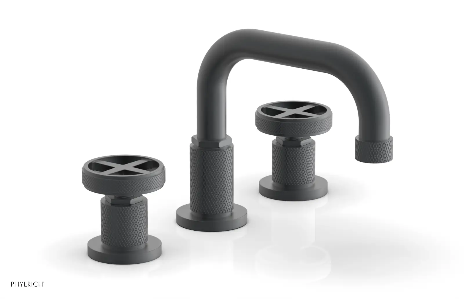 Phylrich Dustrie Knurled Widespread Faucet with Cross Handle by Phylrich