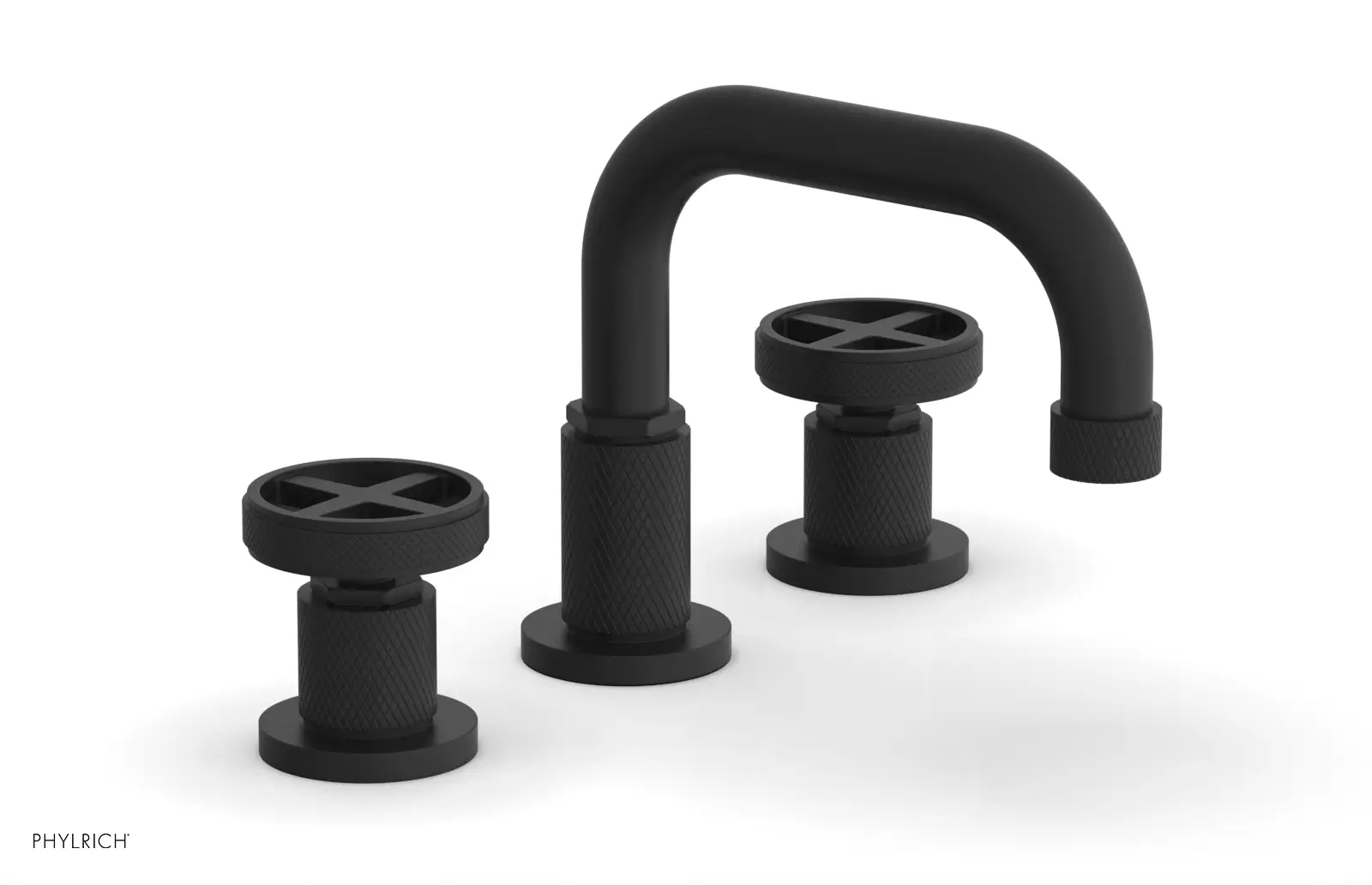 Phylrich Dustrie Knurled Widespread Faucet with Cross Handle by Phylrich