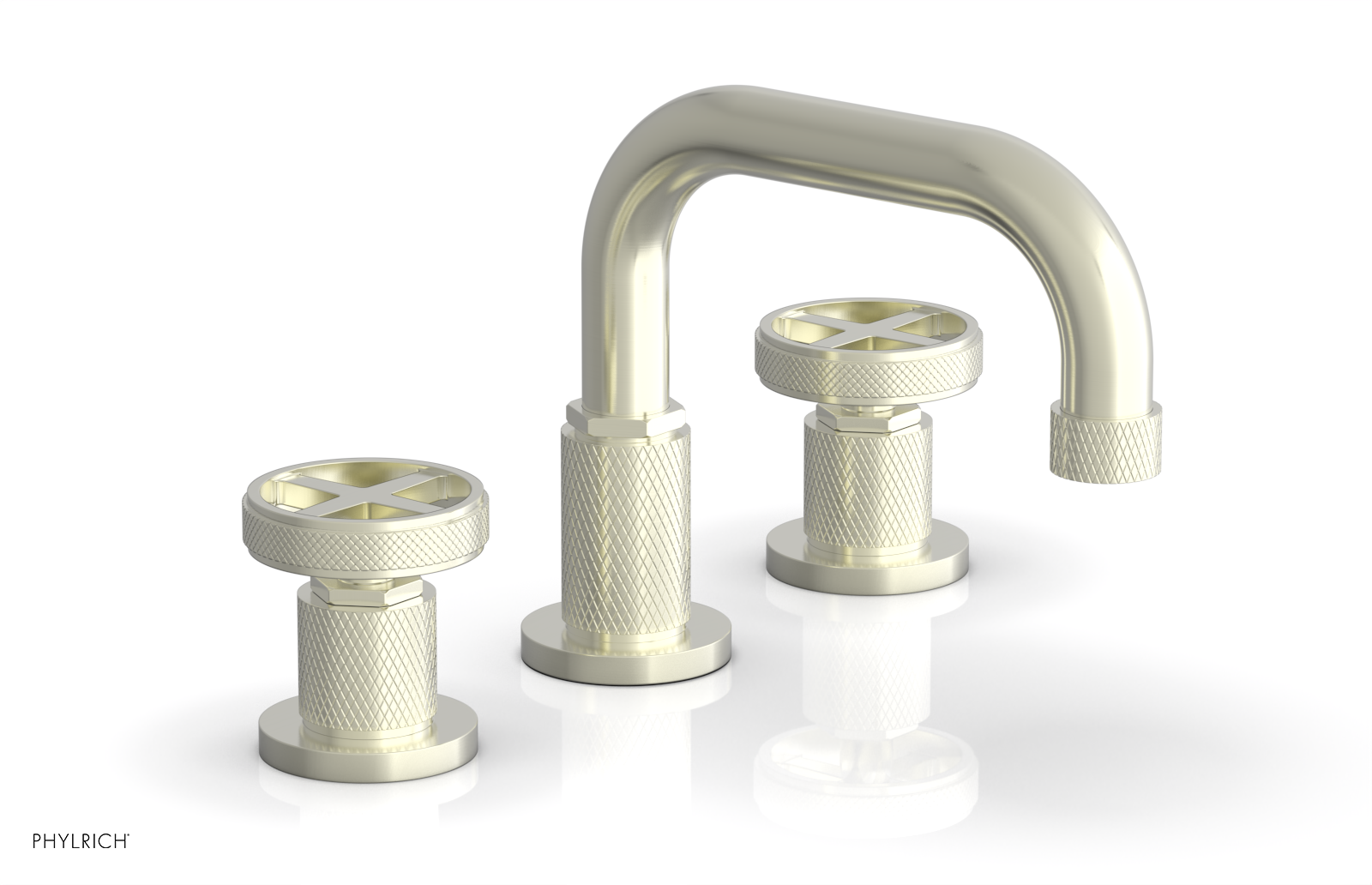 Phylrich Dustrie Knurled Widespread Faucet with Cross Handle