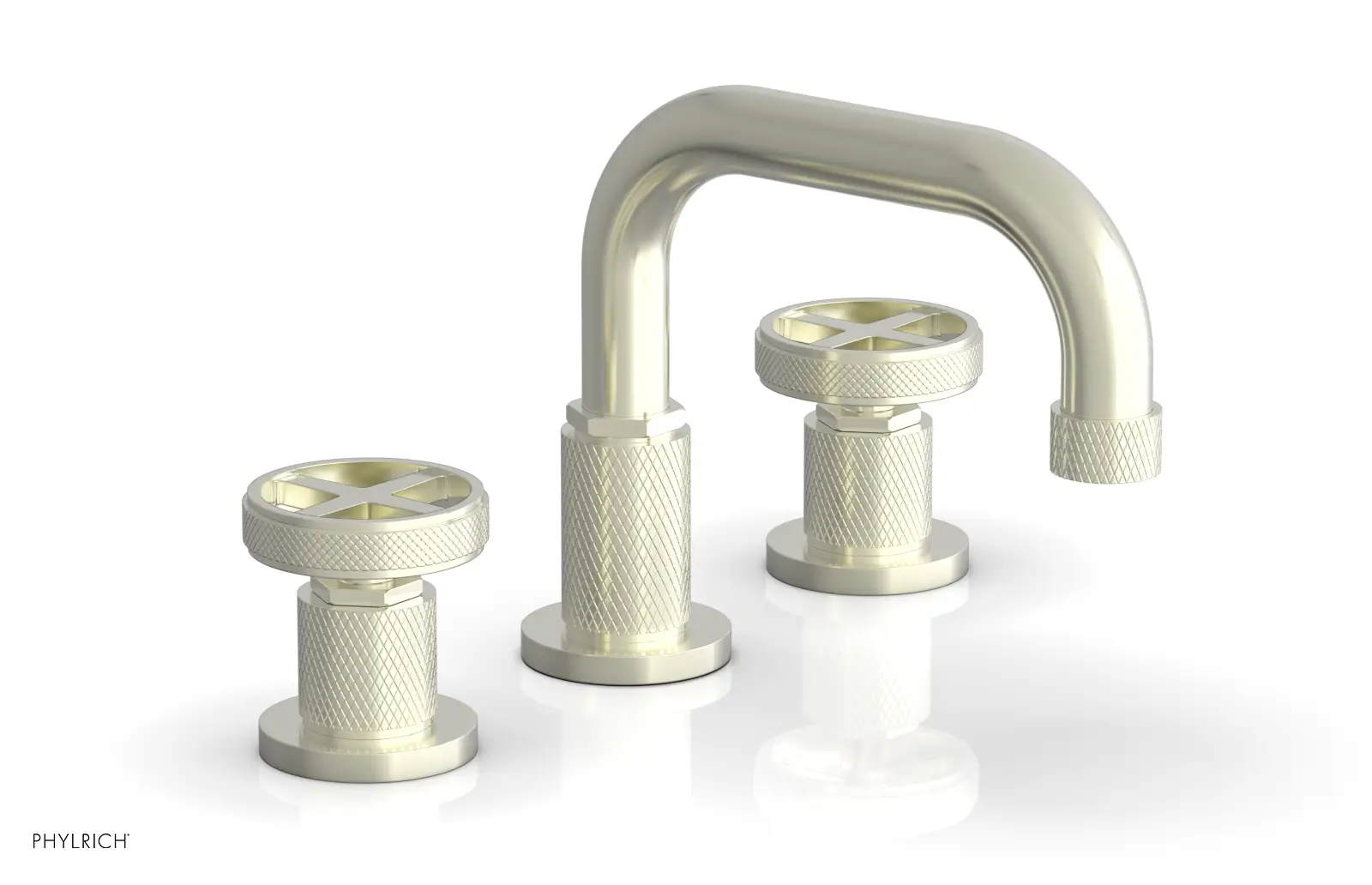 Phylrich Dustrie Knurled Widespread Faucet with Cross Handle by Phylrich