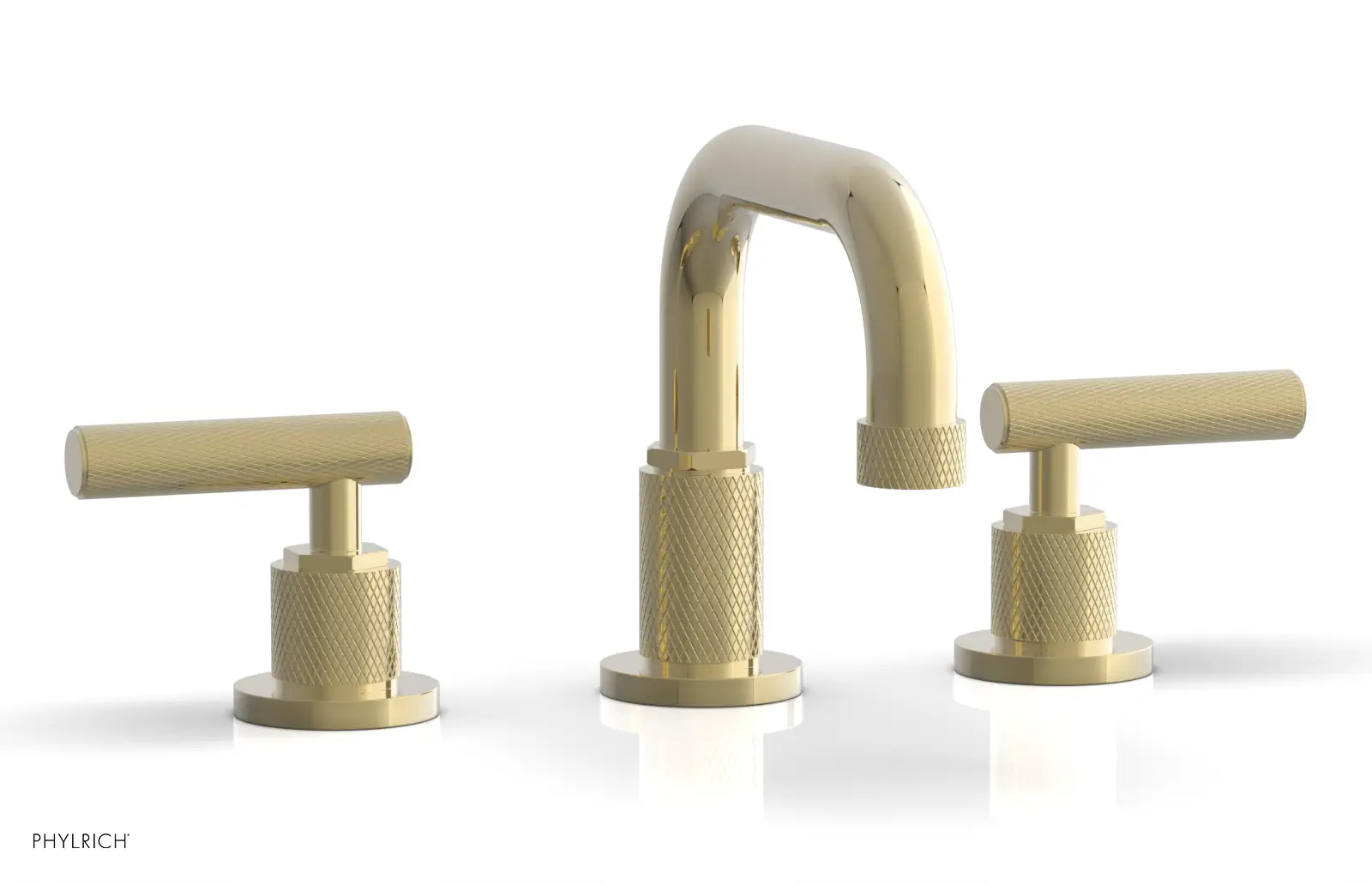 Phylrich Dustrie Knurled Widespread Faucet with Lever Handle by Phylrich