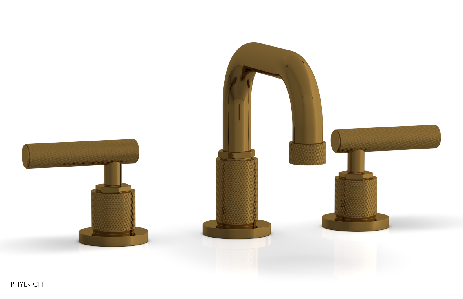 Phylrich Dustrie Knurled Widespread Faucet with Lever Handle