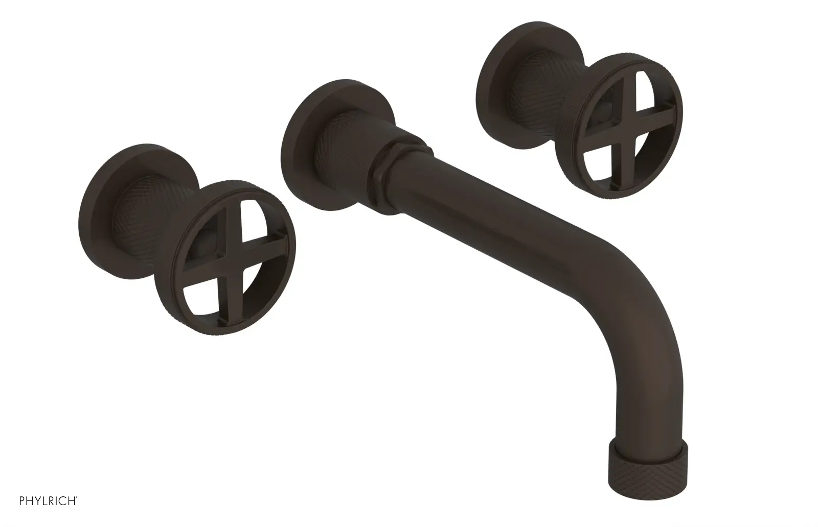Phylrich Dustrie Knurled 7 5/8" Spout Wall Tub Set with Cross Handles by Phylrich