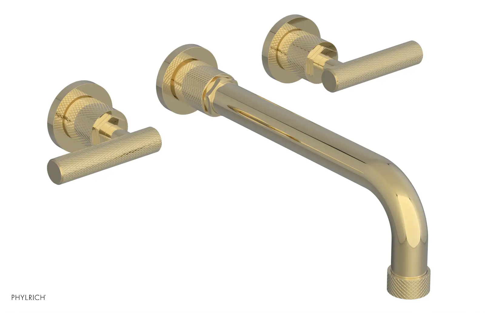 Phylrich Dustrie Knurled 10" Spout Wall Tub Set with Lever Handles by Phylrich