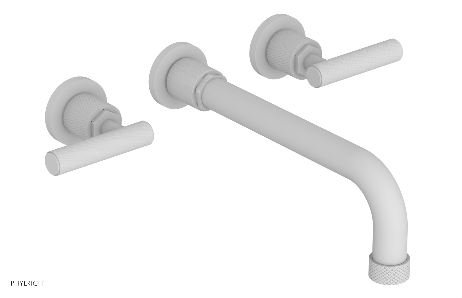 Phylrich Dustrie Knurled 10" Spout Wall Lavatory Set with Lever Handle by Phylrich