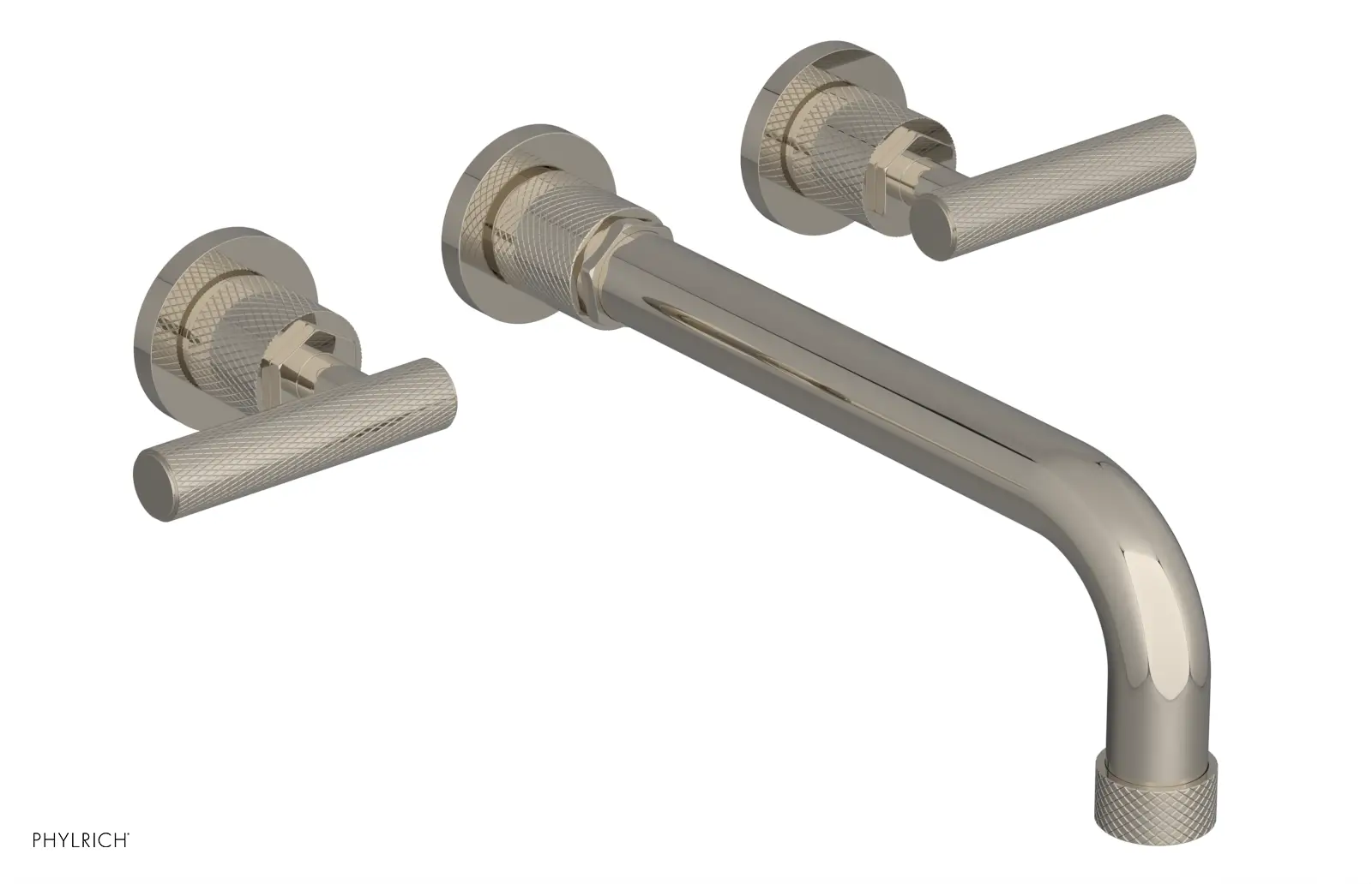 Phylrich Dustrie Knurled 10" Spout Wall Tub Set with Lever Handles by Phylrich