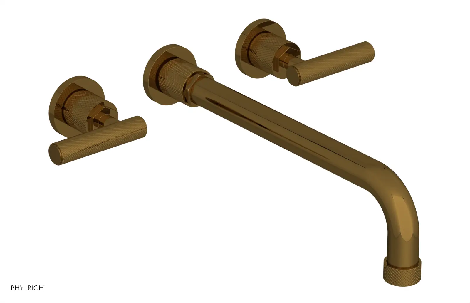 Phylrich Dustrie Knurled 10" Spout Wall Tub Set with Lever Handles by Phylrich