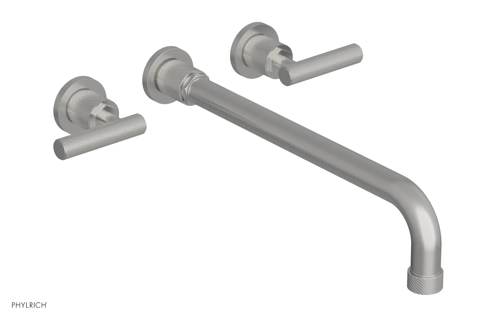 Phylrich Dustrie Knurled 14" Spout Wall Tub Set with Lever Handles by Phylrich