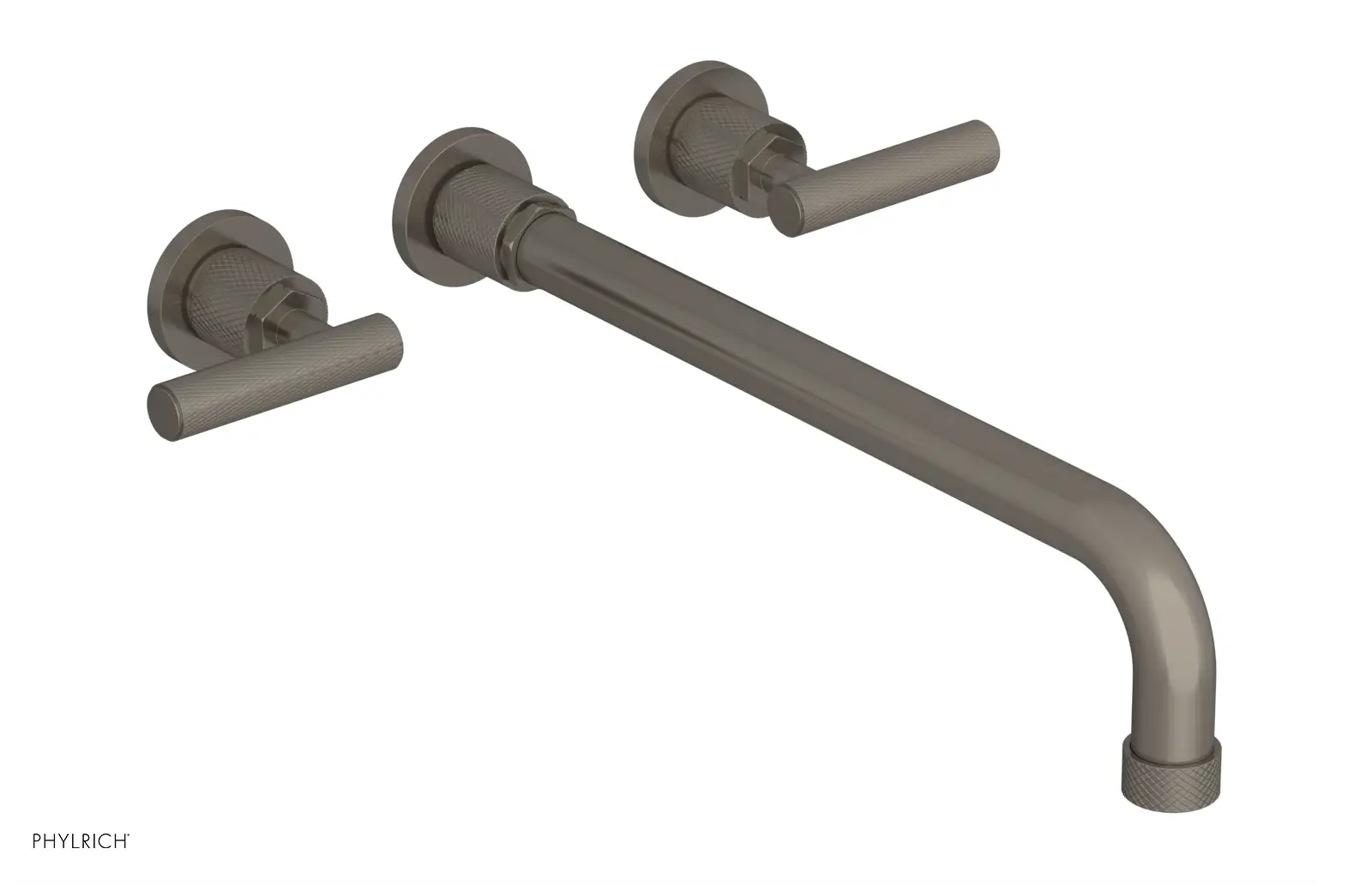 Phylrich Dustrie Knurled 14" Spout Wall Tub Set with Lever Handles by Phylrich