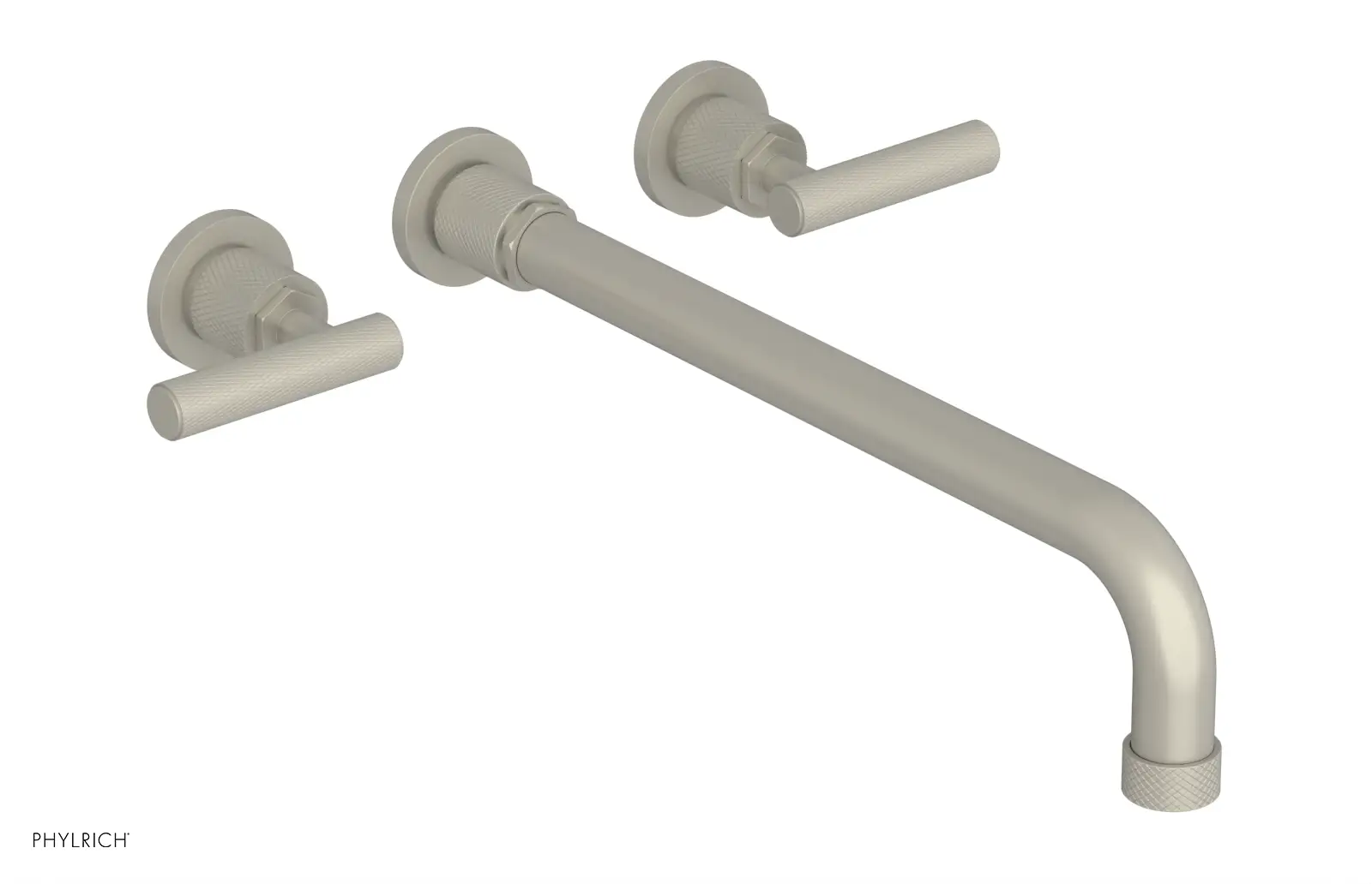 Phylrich Dustrie Knurled 14" Spout Wall Tub Set with Lever Handles by Phylrich