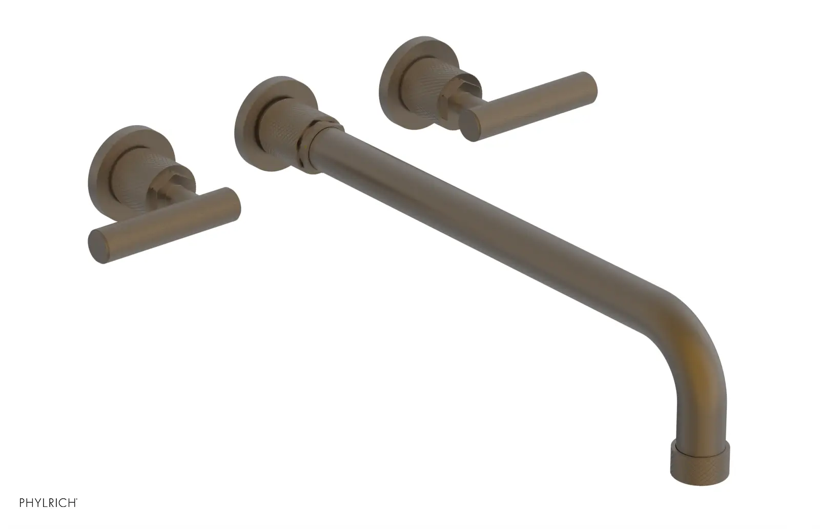 Phylrich Dustrie Knurled 14" Spout Wall Tub Set with Lever Handles by Phylrich