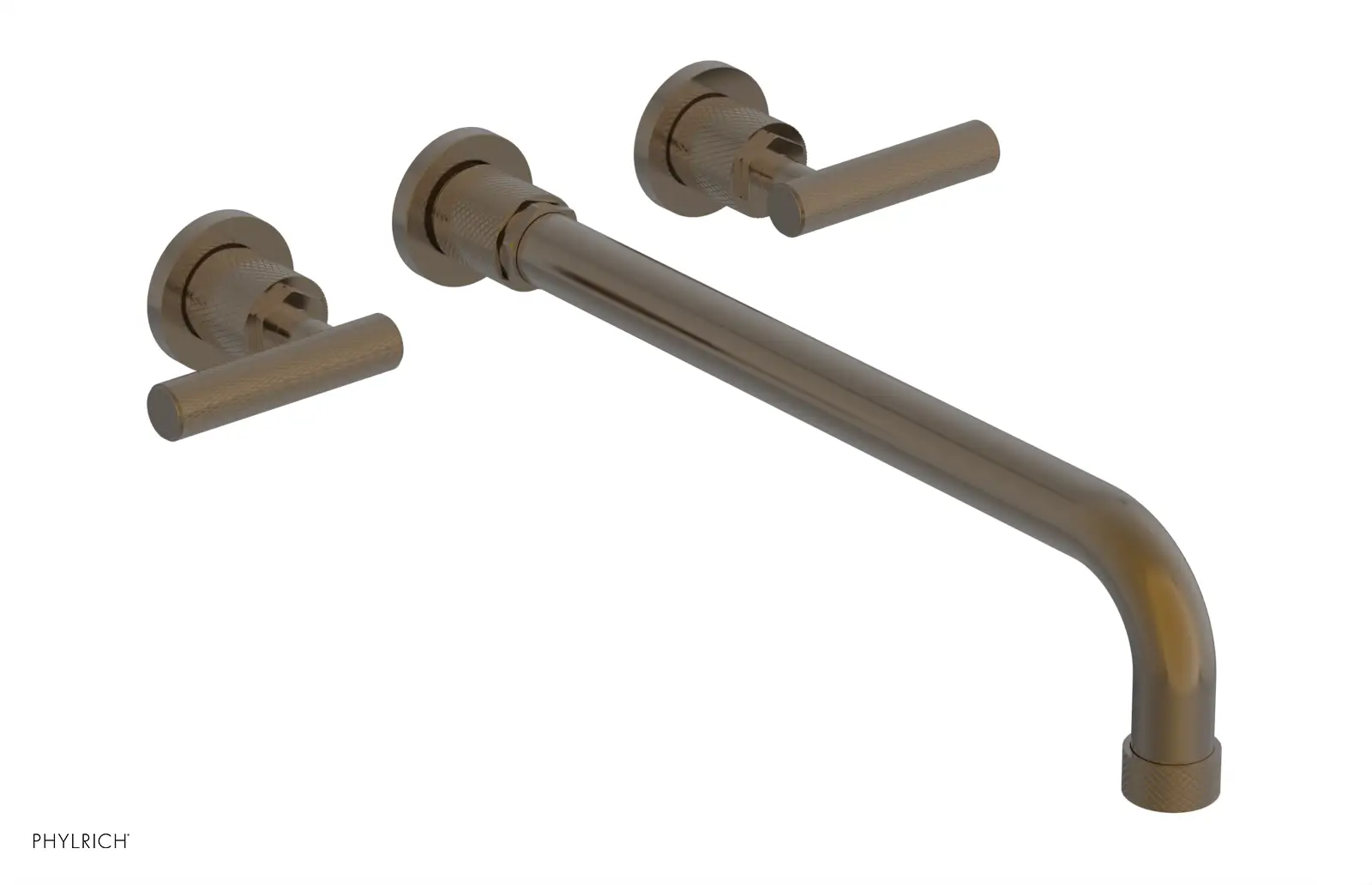 Phylrich Dustrie Knurled 14" Spout Wall Tub Set with Lever Handles by Phylrich