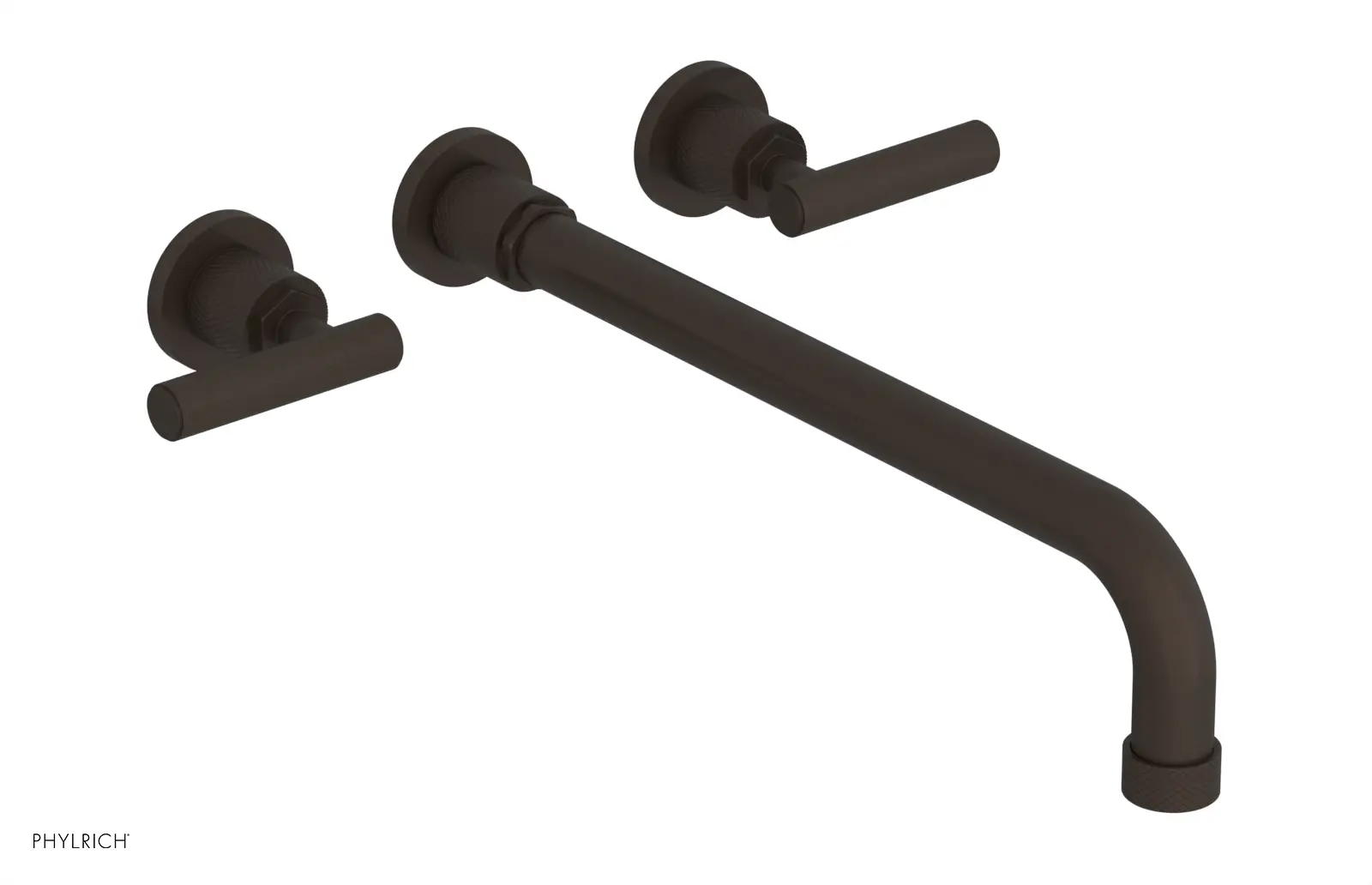 Phylrich Dustrie Knurled 14" Spout Wall Tub Set with Lever Handles by Phylrich