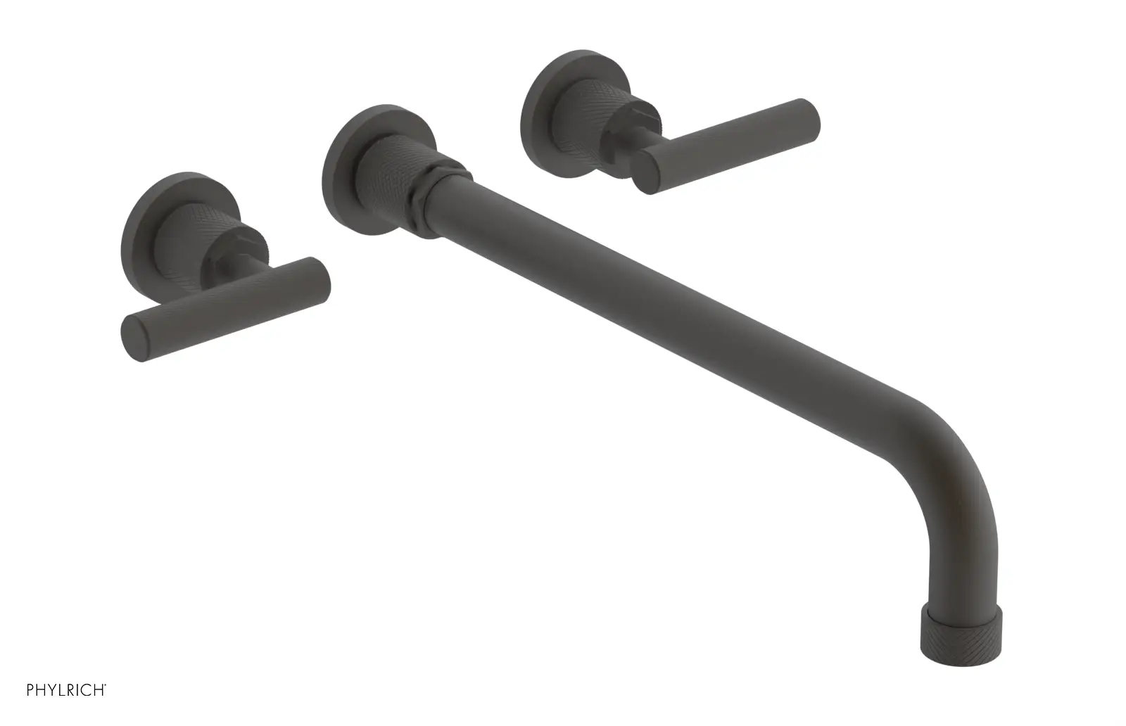 Phylrich Dustrie Knurled 14" Spout Wall Tub Set with Lever Handles by Phylrich