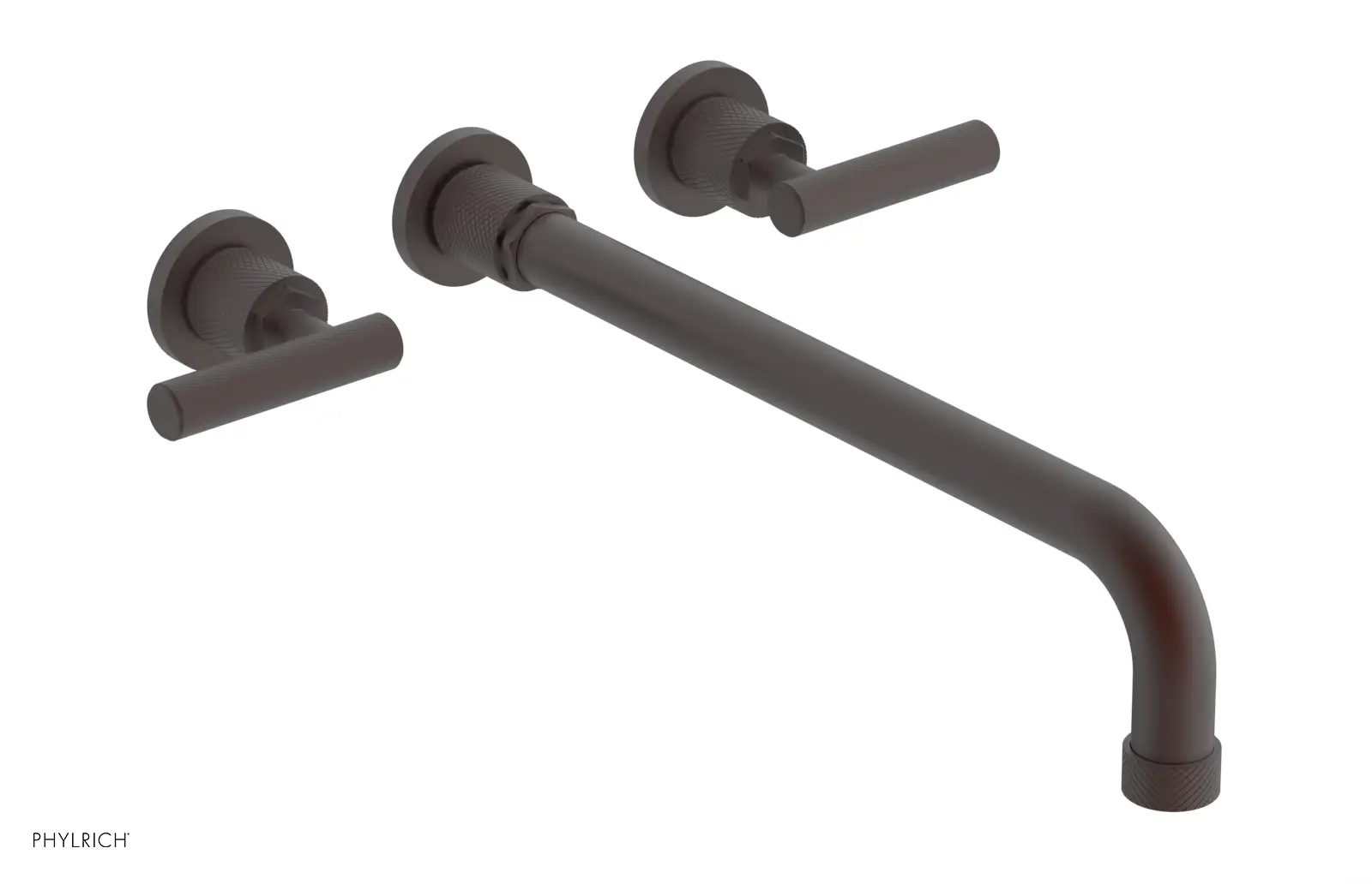 Phylrich Dustrie Knurled 14" Spout Wall Tub Set with Lever Handles by Phylrich