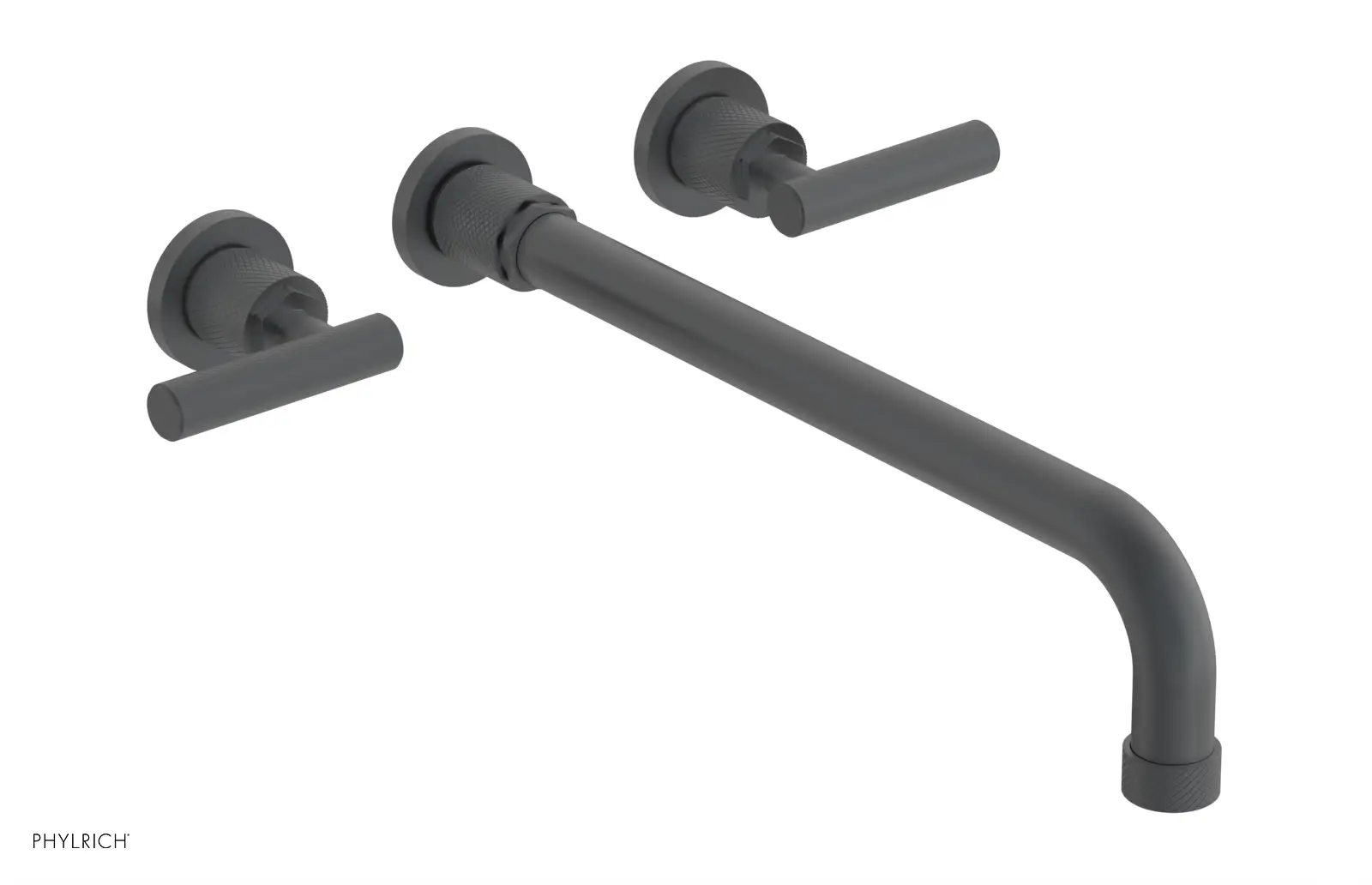 Phylrich Dustrie Knurled 14" Spout Wall Tub Set with Lever Handles by Phylrich
