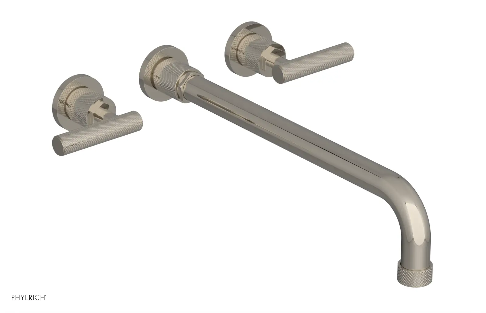 Phylrich Dustrie Knurled 14" Spout Wall Tub Set with Lever Handles by Phylrich