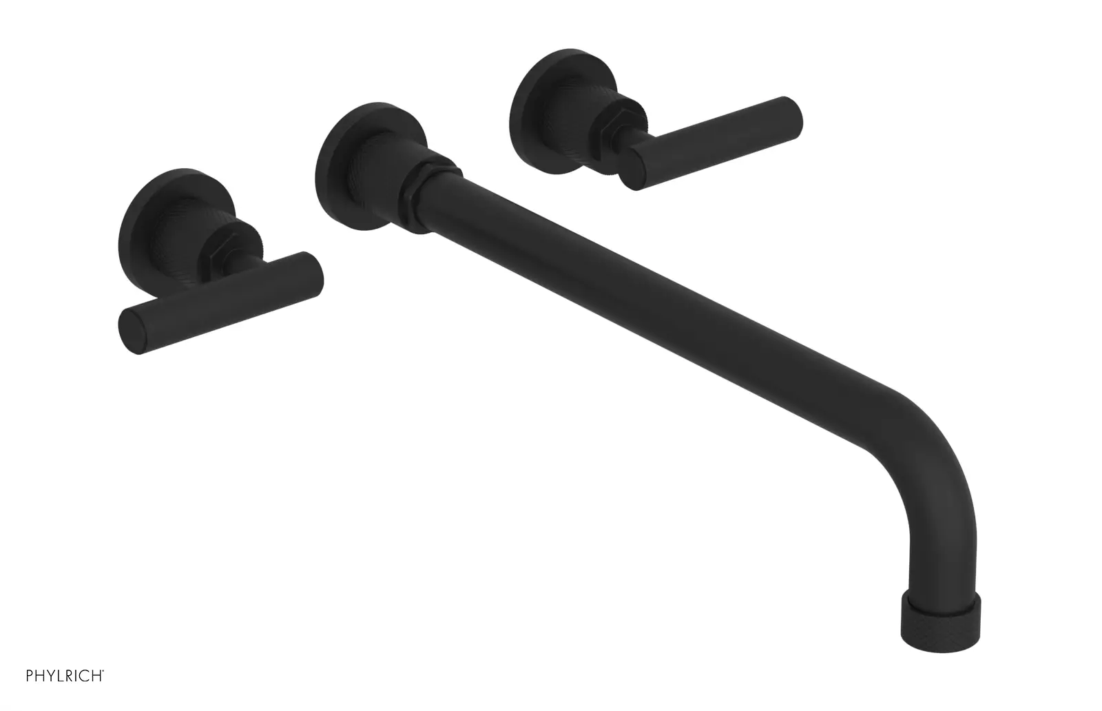 Phylrich Dustrie Knurled 14" Spout Wall Tub Set with Lever Handles by Phylrich