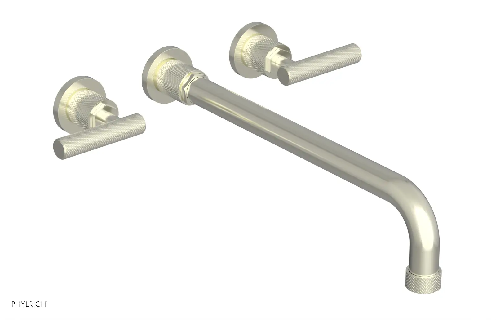 Phylrich Dustrie Knurled 14" Spout Wall Tub Set with Lever Handles by Phylrich
