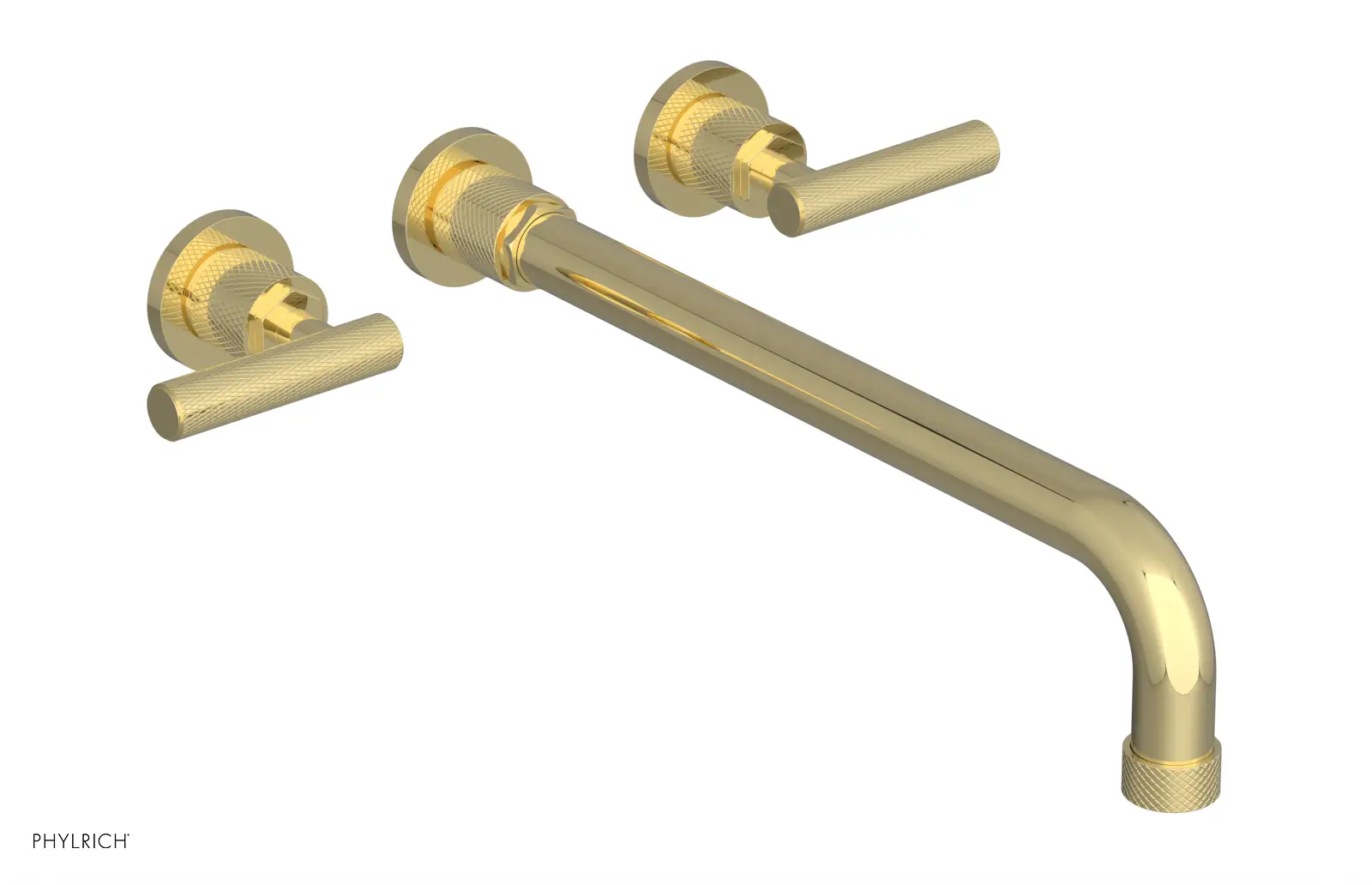 Phylrich Dustrie Knurled 14" Spout Wall Tub Set with Lever Handles by Phylrich