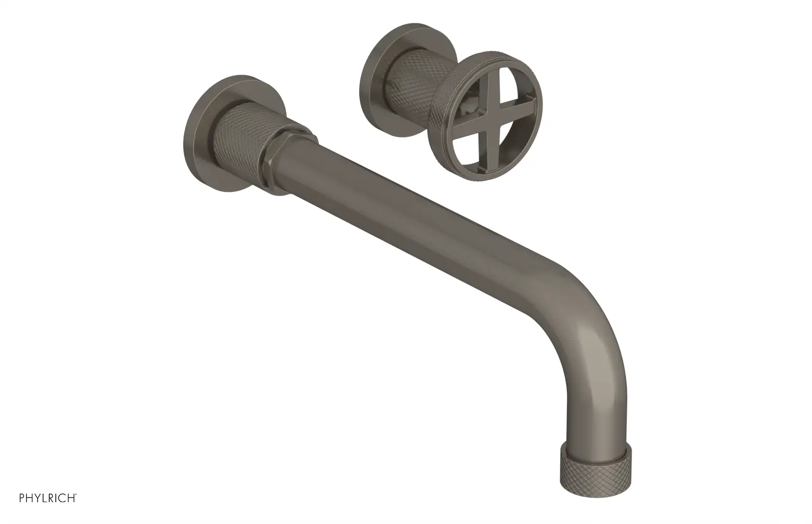 Phylrich Dustrie Knurled 10" Spout Single Handle Wall Lavatory Set by Phylrich