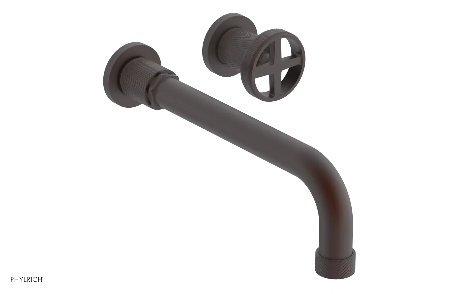 Phylrich Dustrie Knurled 10" Spout Single Handle Wall Lavatory Set by Phylrich