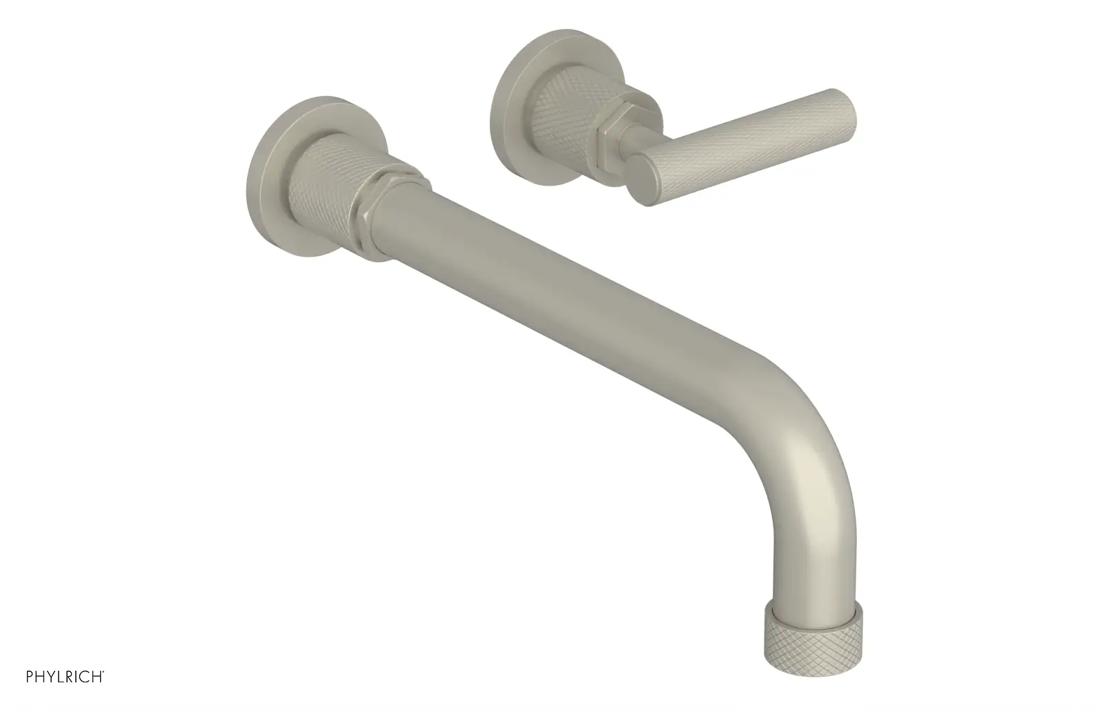 Phylrich Dustrie Knurled 10" Spout Single Handle Wall Lavatory Set by Phylrich